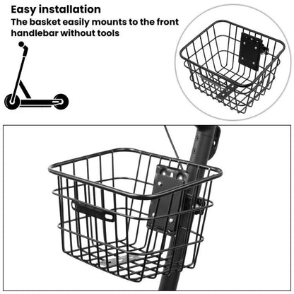 Electric Scooter Universal Front Basket Portable Practical Iron Tube Basket
