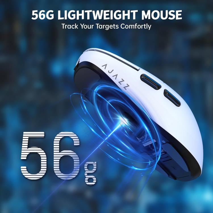 Ajazz 2.4G / Wired Dual Mode Gaming Mouse PAW3395 Chip, AJ159P With Charge Dock Black, AJ159P With Charge Dock White, AJ159 White