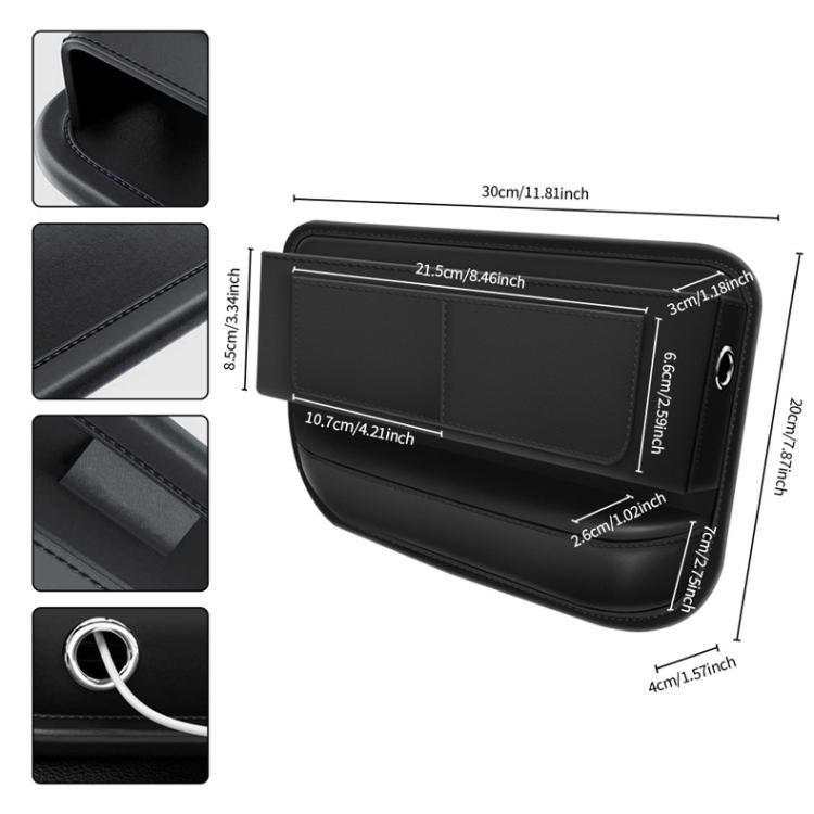 Multifunctional Car Interior Seat Crack Storage Box, 30x20x4cm
