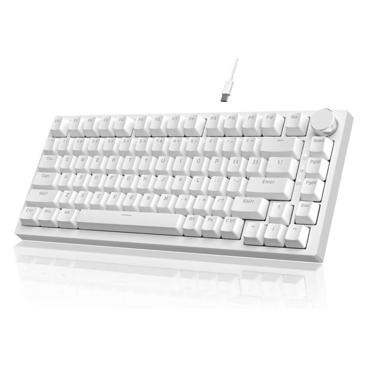 Ajazz AK820 Hot Swappable Wired Mechanical Keyboard With Light, Green Switch Ice Blue Light White, Red Switch White Light Black, AS Red Switch White Light Gray White, HP Switch White Light White Gray, Sea Salt Switch RGB Purple White Blue...