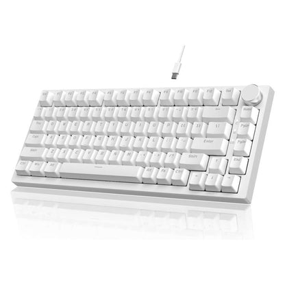 Ajazz AK820 Hot Swappable Wired Mechanical Keyboard With Light, Green Switch Ice Blue Light White, Red Switch White Light Black, AS Red Switch White Light Gray White, HP Switch White Light White Gray, Sea Salt Switch RGB Purple White Blue...
