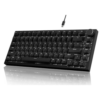 Ajazz AK820 Hot Swappable Wired Mechanical Keyboard With Light, Green Switch Ice Blue Light White, Red Switch White Light Black, AS Red Switch White Light Gray White, HP Switch White Light White Gray, Sea Salt Switch RGB Purple White Blue...