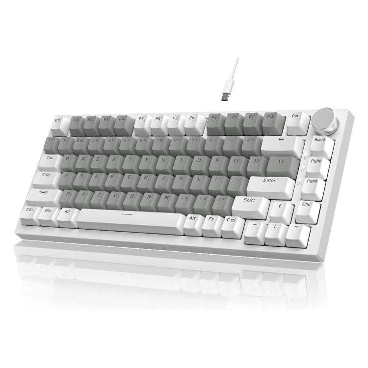Ajazz AK820 Hot Swappable Wired Mechanical Keyboard With Light, Green Switch Ice Blue Light White, Red Switch White Light Black, AS Red Switch White Light Gray White, HP Switch White Light White Gray, Sea Salt Switch RGB Purple White Blue...