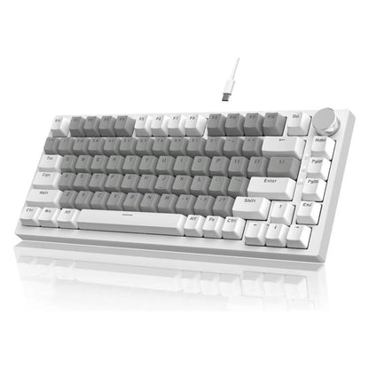 Ajazz AK820 Hot Swappable Wired Mechanical Keyboard With Light, Green Switch Ice Blue Light White, Red Switch White Light Black, AS Red Switch White Light Gray White, HP Switch White Light White Gray, Sea Salt Switch RGB Purple White Blue...