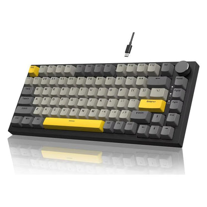 Ajazz AK820 Hot Swappable Wired Mechanical Keyboard With Light, Green Switch Ice Blue Light White, Red Switch White Light Black, AS Red Switch White Light Gray White, HP Switch White Light White Gray, Sea Salt Switch RGB Purple White Blue...