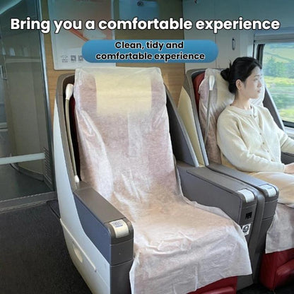 10pcs Disposable Seat Cover Disposable Non-Woven Train Seat Cover Anti-Dirt Dust-Proof Protective Seat Cushion, Without Armrests, With Armrests