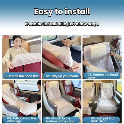 10pcs Disposable Seat Cover Disposable Non-Woven Train Seat Cover Anti-Dirt Dust-Proof Protective Seat Cushion, Without Armrests, With Armrests