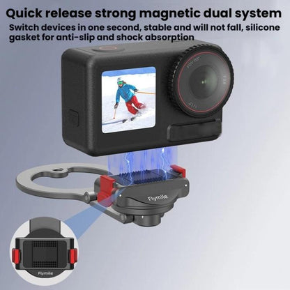 For DJI Osmo Action 3 / 4 / 5 Pro / Osmo 360 Flymile Quick-Release Magnetic Mount, OM12