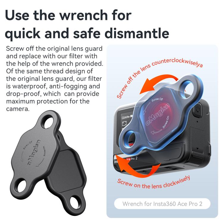 For Insta360 Ace Pro 2 aMagisn Dive Filter Underwater Waterproof Camera Lens Protector