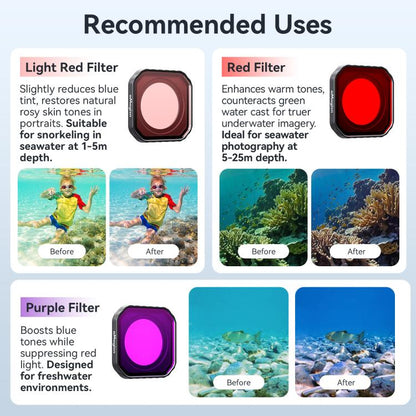 For Insta360 Ace Pro 2 aMagisn Dive Filter Underwater Waterproof Camera Lens Protector
