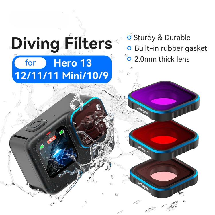 aMagisn Dive Filter for GoPro HERO13 Black /12 Black /11 Black /11 Black mini /10 Black /9 Black