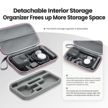 For Insta360 GO Ultra aMagisn Storage Case Protective Bag for Camera, Silicone Sleeve, Cage, Selfie Stick and Accessories, For Insta360 GO Ultra