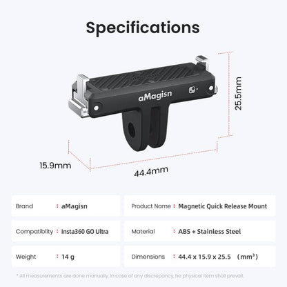 For Insta360 Go Ultra Camera aMagisn Quick Release Magnetic Base Plastic Mount Adapter