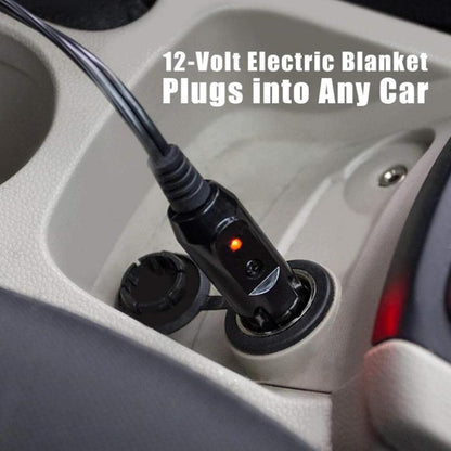 12V Car Electric Blanket for Road Trips, Temperature Control Type Gray