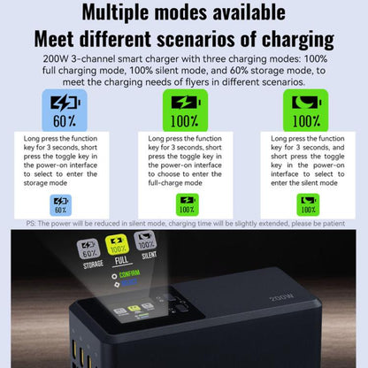 For DJI Matrice 4T / 4E LKTOP UC342 200W 3-Channel Charger Aerial Photography Charging Butler, US Plug, EU Plug