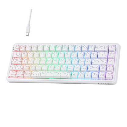 Ajazz AK680 MAX Magnetic Shaft Mechanical Wired Keyboard With RGB Light, Black, White, Black Gray Yellow, Blue White Dark Blue, Side Engraving Gradient Pink, Contour Line Black, Contour Line White