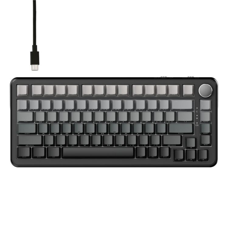 Ajazz AK820 MAX Hot-swappable Gasket 75 Mechanical Keyboard With RGB Light, Tri-mode Ice Cream Shaft Black Gray Yellow, Wired Magnetic Shaft Black Gray Yellow, Wired Magnetic Shaft Side Carved Gradient Gray