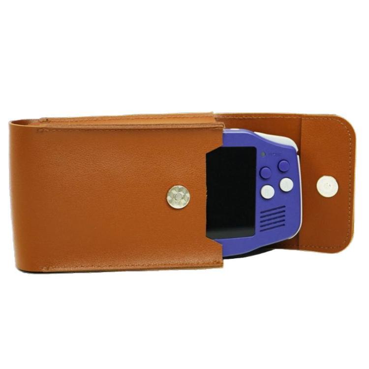 ANBERNIC RG34XX Handheld Game Console Storage Case Game Console Leather Cover, Brown