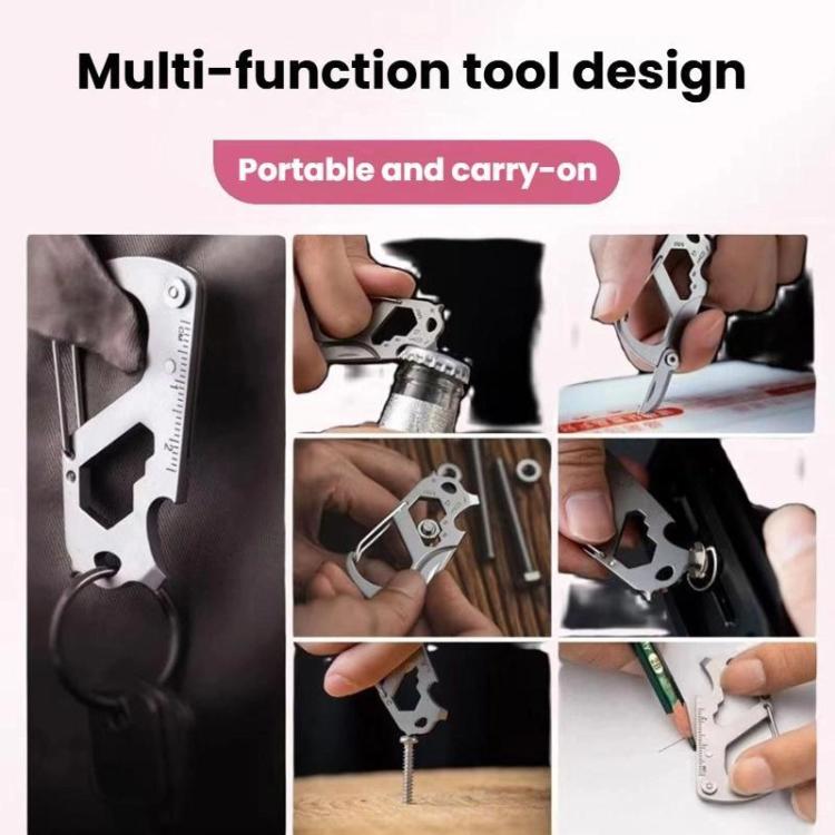 7 In 1 Outdoor Multifunctional Screwdriver Bottle Opener Portable Gadgets, Round Mountaineering Buckle