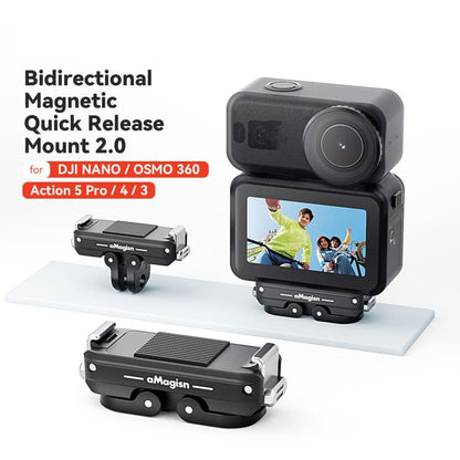 aMagisn TN11 Bidirectional Magnetic Quick Release Mount 2.0 For DJI Nano / Osmo 360 / Action 5 Pro / 4 / 3, TN11 Metal