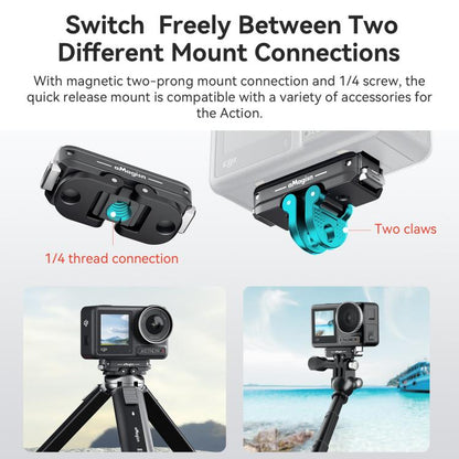aMagisn TN11 Bidirectional Magnetic Quick Release Mount 2.0 For DJI Nano / Osmo 360 / Action 5 Pro / 4 / 3, TN11 Metal