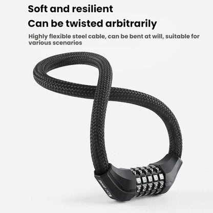 WEST BIKING Extended Portable Bicycle Steel Cable Anti-Theft Combination Lock