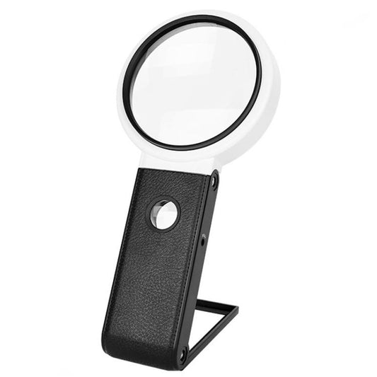LED Folding Desktop Magnifying Glass For Reading Antique Jewelry Identification, 80mm 6X / 25X, 90mm 5X / 25X, 110mm 3.5X / 25X