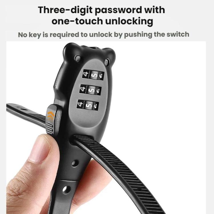 WEST BIKING Bicycle/Motorcycle Helmet Anti-Theft Portable Combination Cable Tie Lock, Bear Short, Bear Long, Regular Short, Regular Long