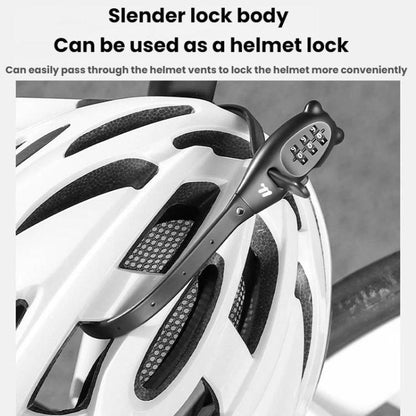 WEST BIKING Bicycle/Motorcycle Helmet Anti-Theft Portable Combination Cable Tie Lock, Bear Short, Bear Long, Regular Short, Regular Long