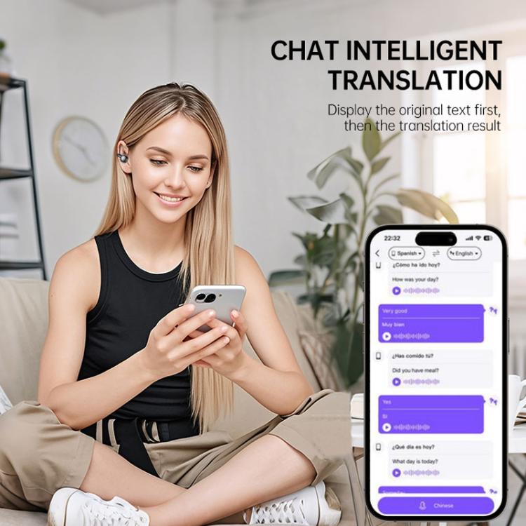 150 Languages Ai Smart Translator Bluetooth Earphones With Color Screen Charging Compartment