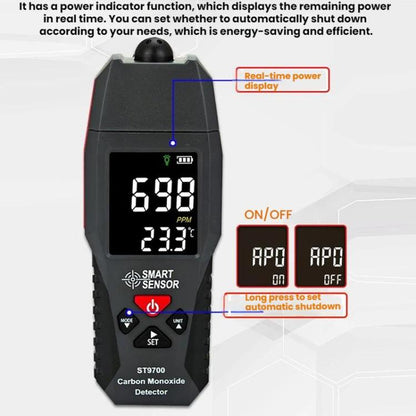 SMART SENSOR Carbon Monoxide Leakage Toxic Gas Alarm Detector