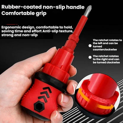 34 in 1 Manual Rubber-Coated Ratchet Screwdriver Repair Tool Set, 34 in 1