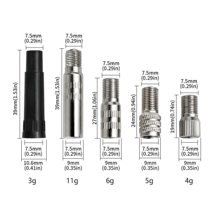 10pcs Automobile America Valve Core Inflation Extension Cap, 19mm, 27mm, 39mm, Plastic 39mm, Double Safety 24mm