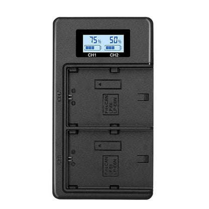 For Canon LP-E12 Dual Battery Digital LCD Charger, LP-E12
