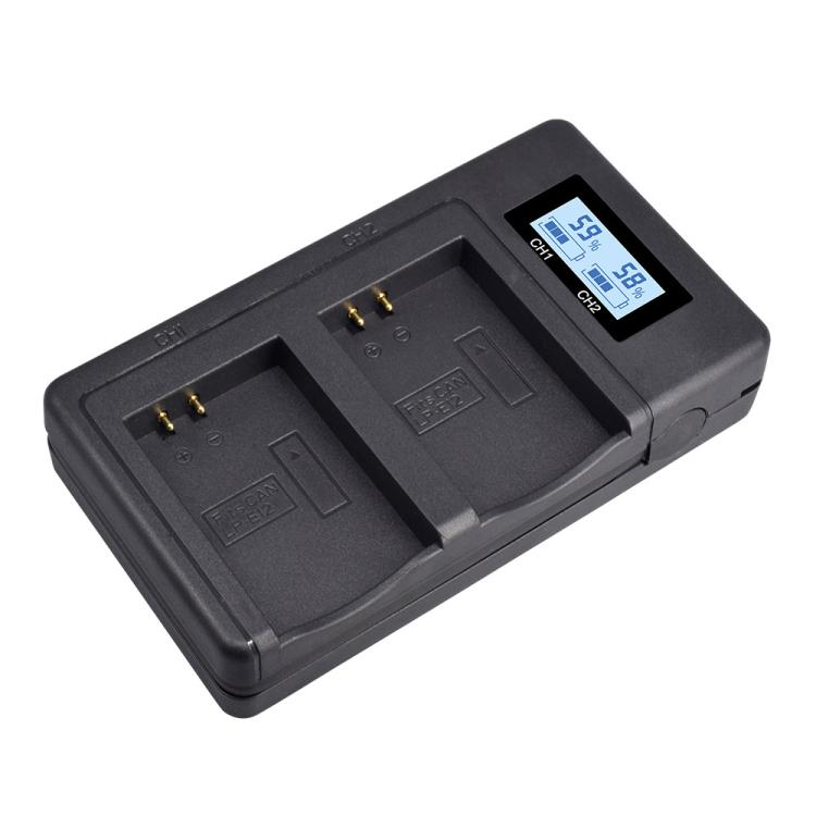 For Canon LP-E12 Dual Battery Digital LCD Charger, LP-E12