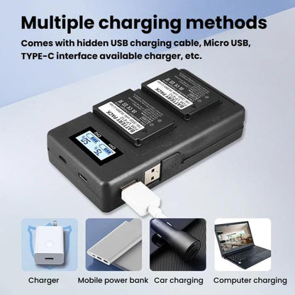 For Canon LP-E12 Dual Battery Digital LCD Charger, LP-E12