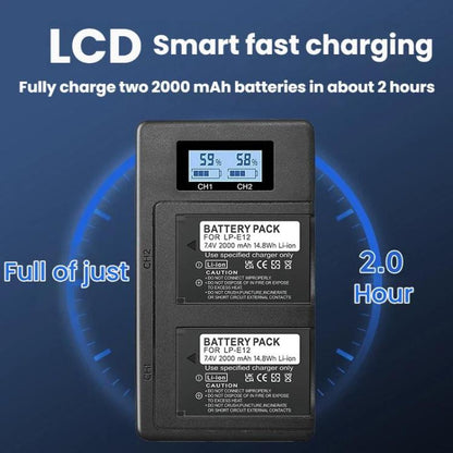 For Canon LP-E12 Dual Battery Digital LCD Charger, LP-E12