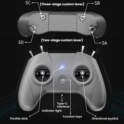 STARTRC C8 ELRS Remote Control Drone Training Aeromodelling Remote Control Traversing Aircraft Simulator Handle, Single Handle, With CR8 Receiver