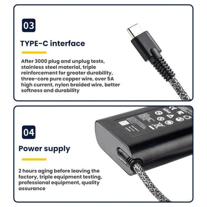 Type-C Super Fast Charge PD Charger For HP Laptops, 65W 20V-3.25A, 90W 20V-4.5A