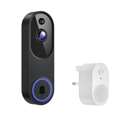 HD Night Vision Smart Video Doorbell Wireless Voice Intercom Surveillance Electronic Peephole, Black + US Plug Dingdong, Black + UK Plug Dingdong, Black + USB Dingdong, Beige + US Plug Dingdong, Beige + UK Plug Dingdong, Beige + USB Dingdong