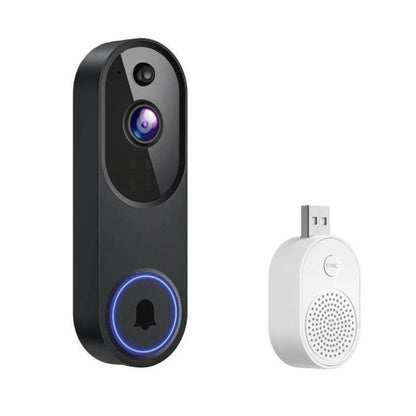 HD Night Vision Smart Video Doorbell Wireless Voice Intercom Surveillance Electronic Peephole, Black + US Plug Dingdong, Black + UK Plug Dingdong, Black + USB Dingdong, Beige + US Plug Dingdong, Beige + UK Plug Dingdong, Beige + USB Dingdong