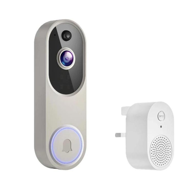 HD Night Vision Smart Video Doorbell Wireless Voice Intercom Surveillance Electronic Peephole, Black + US Plug Dingdong, Black + UK Plug Dingdong, Black + USB Dingdong, Beige + US Plug Dingdong, Beige + UK Plug Dingdong, Beige + USB Dingdong