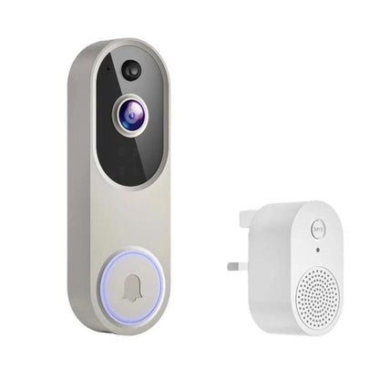 HD Night Vision Smart Video Doorbell Wireless Voice Intercom Surveillance Electronic Peephole, Black + US Plug Dingdong, Black + UK Plug Dingdong, Black + USB Dingdong, Beige + US Plug Dingdong, Beige + UK Plug Dingdong, Beige + USB Dingdong