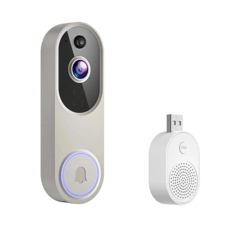HD Night Vision Smart Video Doorbell Wireless Voice Intercom Surveillance Electronic Peephole, Black + US Plug Dingdong, Black + UK Plug Dingdong, Black + USB Dingdong, Beige + US Plug Dingdong, Beige + UK Plug Dingdong, Beige + USB Dingdong