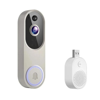 HD Night Vision Smart Video Doorbell Wireless Voice Intercom Surveillance Electronic Peephole, Black + US Plug Dingdong, Black + UK Plug Dingdong, Black + USB Dingdong, Beige + US Plug Dingdong, Beige + UK Plug Dingdong, Beige + USB Dingdong