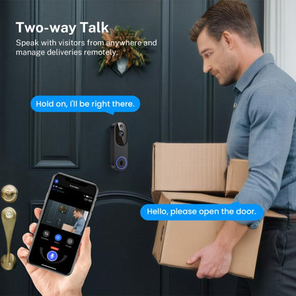 HD Night Vision Smart Video Doorbell Wireless Voice Intercom Surveillance Electronic Peephole, Black + US Plug Dingdong, Black + UK Plug Dingdong, Black + USB Dingdong, Beige + US Plug Dingdong, Beige + UK Plug Dingdong, Beige + USB Dingdong