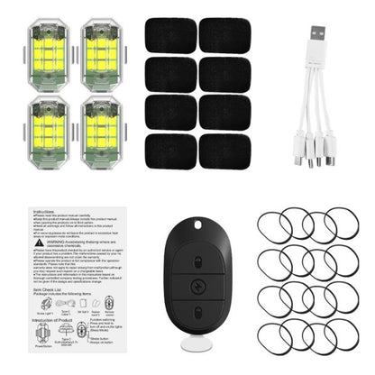 M3 Motorcycle Bicycle Drone Strobe Light Waterproof Wireless Remote Control Anti-Tailgating Light, 4 Lights + Remote Control, 2 Lights + Remote Control, 1 Light + Remote Control