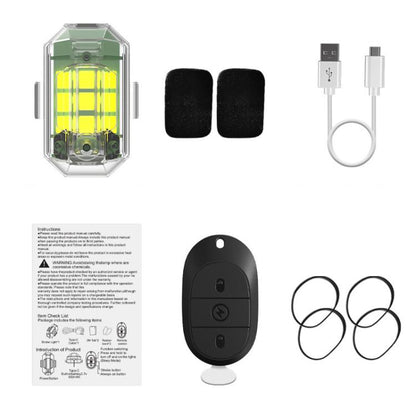 M3 Motorcycle Bicycle Drone Strobe Light Waterproof Wireless Remote Control Anti-Tailgating Light, 4 Lights + Remote Control, 2 Lights + Remote Control, 1 Light + Remote Control