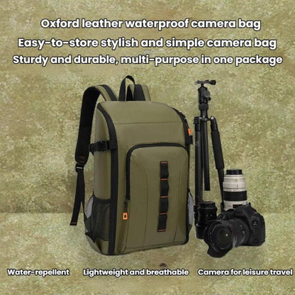 Outdoor Large Capacity Waterproof Camera Bag Detachable Portable DSLR Backpack, Olive Green