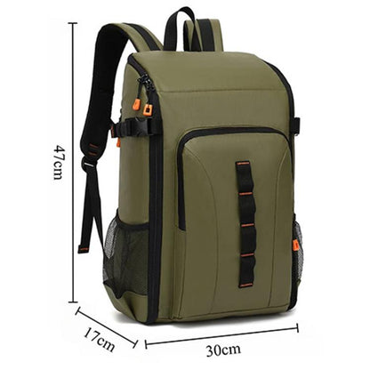 Outdoor Large Capacity Waterproof Camera Bag Detachable Portable DSLR Backpack, Olive Green